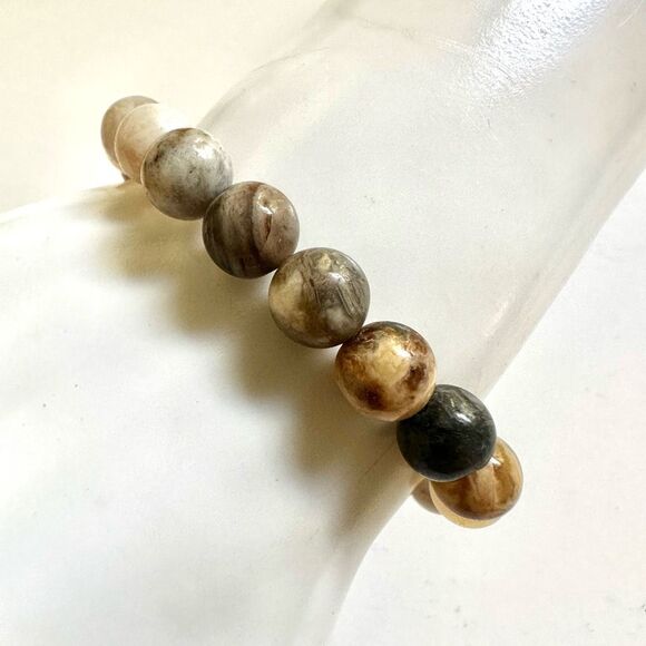 Natural stones stretchy tassel bracelet - Picture 5 of 7